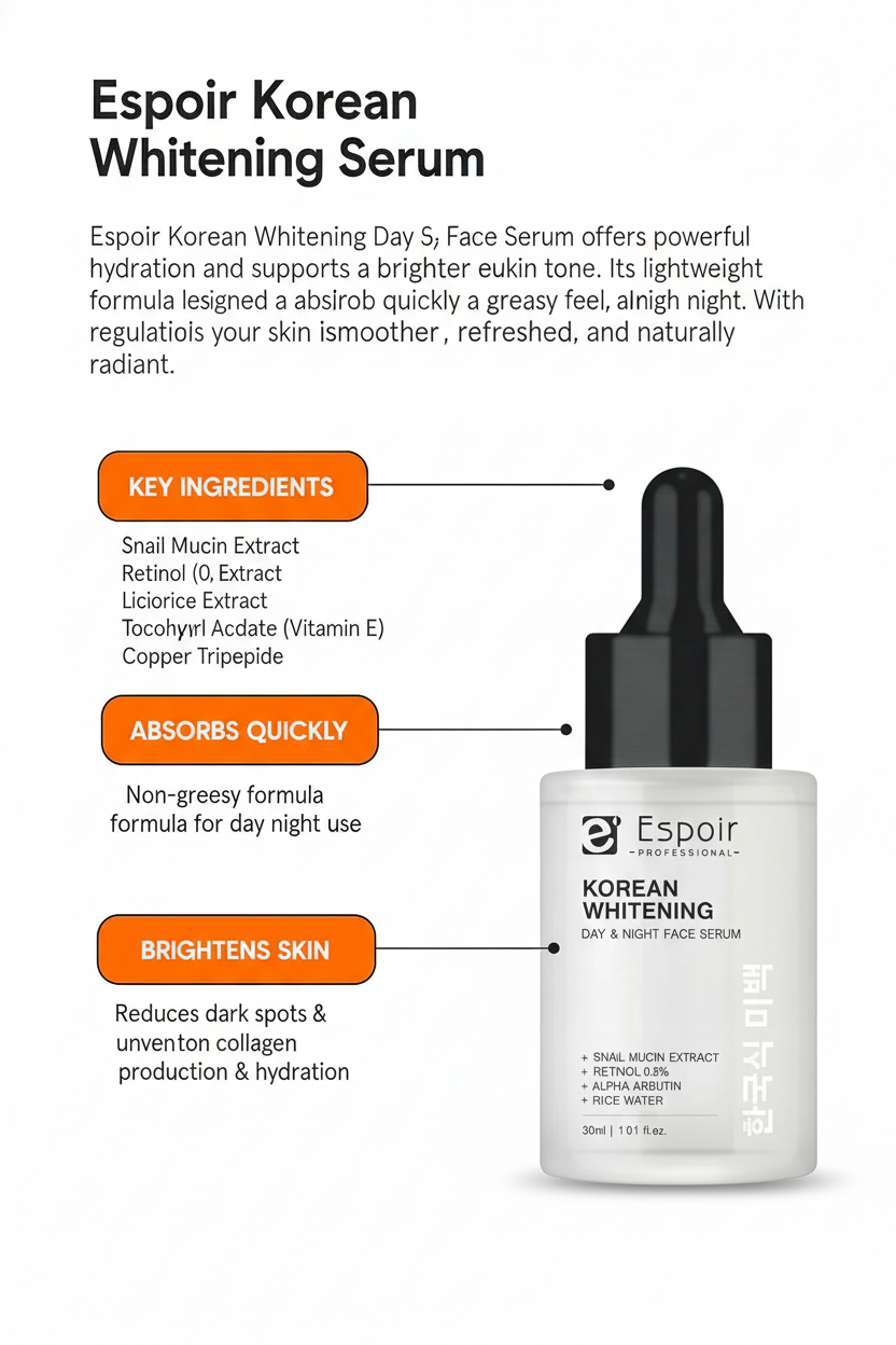 Korean Whitening Day & Night Face Serum