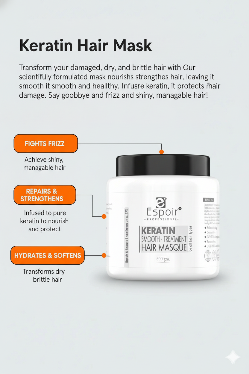 Keratin Hair Mask - Smooth Treatment